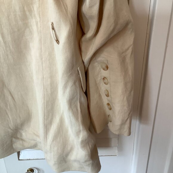 Free People oversized Olivia jacket blazer double-breasted cream large *no belt* - Picture 7 of 11